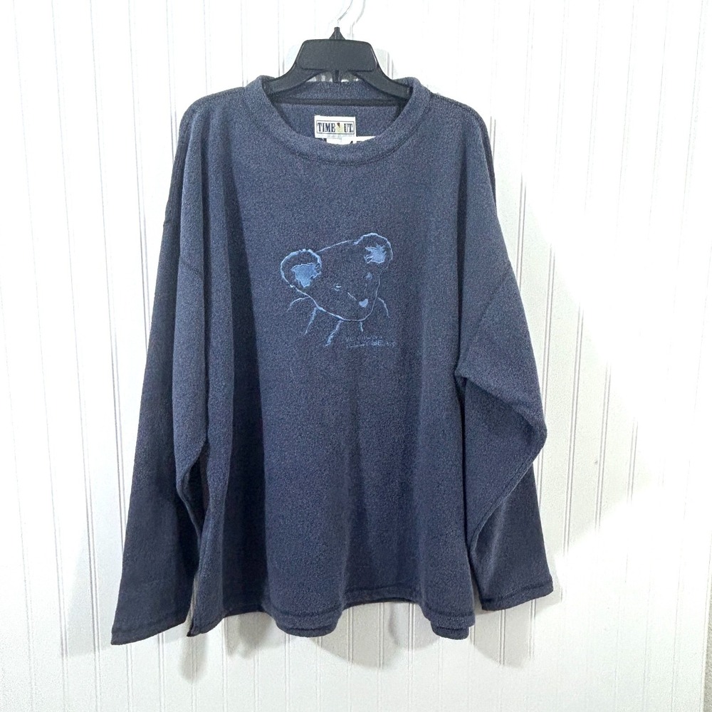 VTG Time Out Vermont Teddy Bear Made In USA Pullover Crewneck Sweatshirt Size XL